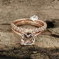 14k Rose Gold Morganite Cushion Wedding Set, Cushion Morganite Engagement Ring, Morganite Wedding Set, Morganite Engagement Ring, Diamond Ring