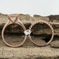14k Rose Gold Morganite Cushion Wedding Set, Cushion Morganite Engagement Ring, Morganite Wedding Set, Morganite Engagement Ring, Diamond Ring