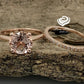 Rose Gold Morganite Round Cut Wedding Set, Round Morganite Engagement Ring, Morganite Wedding Set, Morganite Engagement Ring, Diamond Ring
