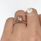 Rose Gold Morganite Round Cut Wedding Set, Round Morganite Engagement Ring, Morganite Wedding Set, Morganite Engagement Ring, Diamond Ring
