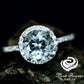 14k White Gold Diamond Ring Engagement Ring 8mm/1.80 Carats Round Cut Aquamarine Halo Diamond Wedding Ring Anniversary Ring Aquamarine Ring