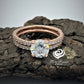 1.50 CT Round Cut Bridal Set in 14k Rose Gold, Moissanite Round Engagement Ring Set, Forever One Bridal Set, Hidden Halo Diamond Wedding Set