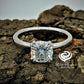 Cushion Engagement Ring 14k White Gold, Forever One Moissanite Engagement Ring, Wedding Ring, Anniversary Ring