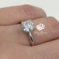 Cushion Engagement Ring 14k White Gold, Forever One Moissanite Engagement Ring, Wedding Ring, Anniversary Ring