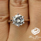 3 CT Round Engagement Ring in 14k White Gold, Forever One Moissanite Engagement Ring, Solitaire Anniversary Ring