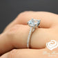 14k White Gold Diamond Ring Engagement Ring 7mm/1.20 Carats Cushion Cut Dark Blue Aquamarine Diamond Anniversary Ring