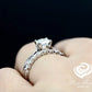 Round Engagement Ring Set 14k White Gold, Simple Wedding Set, Moissanite Engagement Ring, Forever One Moissanite Ring, Diamond Wedding Set