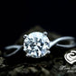 Round Engagement Ring Set 14k White Gold, Simple Wedding Set, Moissanite Engagement Ring, Forever One Moissanite Ring, Diamond Wedding Set