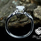 Round Engagement Ring Set 14k White Gold, Simple Wedding Set, Moissanite Engagement Ring, Forever One Moissanite Ring, Diamond Wedding Set