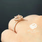 Morganite Bridal Set In 14K Rose Gold, Morganite Round Engagement Ring, Round Diamond Halo Set, Morganite Engagement Ring, Diamond Matching Band