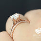 1.25 CT Round Cut Bridal Set in 14k Rose Gold Wedding Set, Rose Gold Moissanite Engagement Set, Forever One Moissanite, Diamond Ring Set