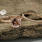 Rose Gold Morganite Round Cut Wedding Set, Round Morganite Engagement Ring, Morganite Wedding Set, Morganite Engagement Ring, Diamond Ring