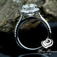 14k White Gold Diamond Ring Engagement Ring 8mm/1.80 Carats Round Cut Aquamarine Halo Diamond Wedding Ring Anniversary Ring Aquamarine Ring