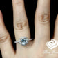 14k White Gold Diamond Ring Engagement Ring 8mm/1.80 Carats Round Cut Aquamarine Halo Diamond Wedding Ring Anniversary Ring Aquamarine Ring