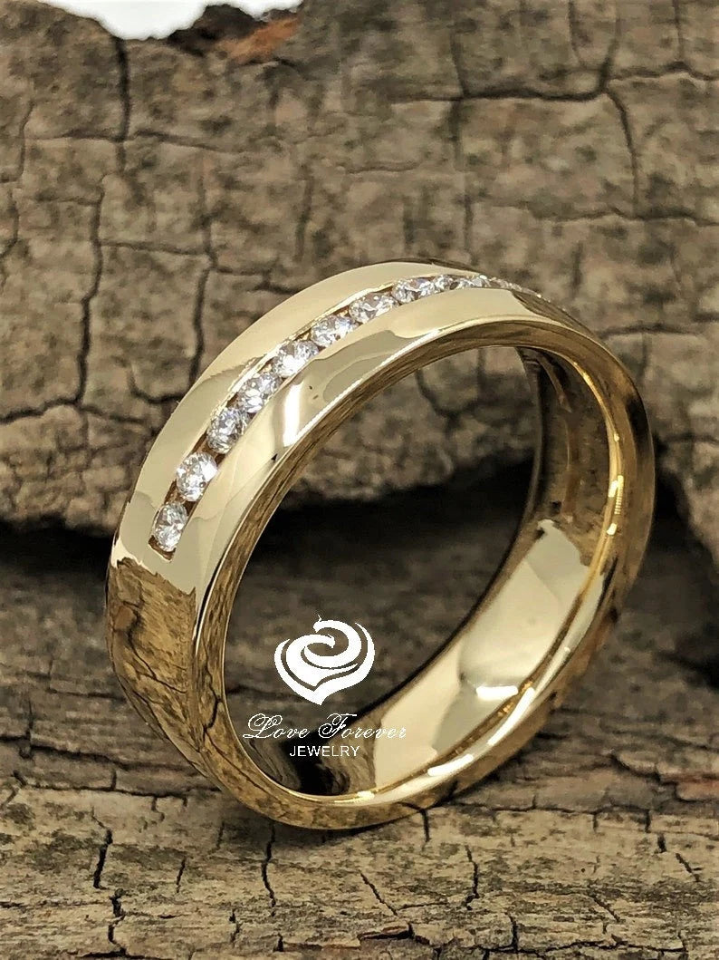 Comfort Fit Siempre Ñambaro Wood Yellow Gold Wedding Band | Naturaleza  Organic Jewelry & – Naturaleza Organic Jewelry & Wood Rings