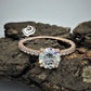 1.50 CT Round Cut Bridal Set in 14k Rose Gold, Moissanite Round Engagement Ring Set, Forever One Bridal Set, Hidden Halo Diamond Wedding Set