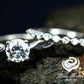 Round Engagement Ring Set 14k White Gold, Simple Wedding Set, Moissanite Engagement Ring, Forever One Moissanite Ring, Diamond Wedding Set