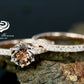 Morganite Engagement Ring Set In 14K Rose Gold, Morganite Round Engagement Ring, Rose Gold Morganite Bridal Set