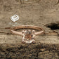 Rose Gold Morganite Round Wedding Set, Round Morganite Engagement Ring, Morganite Wedding Set, 6mm Morganite Engagement Ring Set