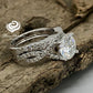 2 CT Round Engagement Ring Set 14k White Gold, Round Cut Moissanite Bridal Set, Moissanite Engagement Ring,Forever One Round Moissanite Ring