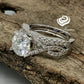 2 CT Round Engagement Ring Set 14k White Gold, Round Cut Moissanite Bridal Set, Moissanite Engagement Ring,Forever One Round Moissanite Ring