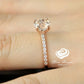 Engagement Ring 14k Rose gold Morganite Ring Diamond Ring 7mm/1.35 Carats Round Cut Morganite Diamond Wedding Ring
