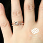 Rose Gold Morganite Round Wedding Set, Round Morganite Engagement Ring, Morganite Wedding Set, 6mm Morganite Engagement Ring Set