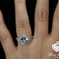 14k White Gold Engagement Ring Diamond Ring 8mm/1.74 Carats Cushion Cut Aquamarine Halo Diamond Anniversary Ring Promise Ring