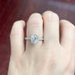 2ct Engagement Ring 14k White Gold Diamond Ring Certified 9x7mm Oval Cut Forever One D-F Color Moissanite Ring Hidden Diamond Halo Ring
