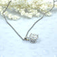 14k White Gold Round Cut Moissanite Minimalist Necklace