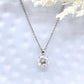 14k White Gold Round Cut Moissanite Minimalist Necklace