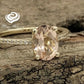 14k Yellow Gold Engagement Ring Morganite Ring Diamond Ring 8x6mm Oval Cut Morganite Diamond Wedding Ring