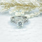 Oval Bridal Set in 14k White Gold, Oval Cut Engagement Ring Set, Moissanite Oval Wedding Set, Forever One Moissanite Oval Cut Ring Set