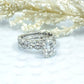 Oval Bridal Set in 14k White Gold, Oval Cut Engagement Ring Set, Moissanite Oval Wedding Set, Forever One Moissanite Oval Cut Ring Set