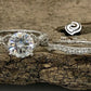 2 CT Round Engagement Ring Set 14k White Gold, Round Cut Moissanite Bridal Set, Moissanite Engagement Ring,Forever One Round Moissanite Ring