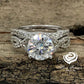 2 CT Round Engagement Ring Set 14k White Gold, Round Cut Moissanite Bridal Set, Moissanite Engagement Ring,Forever One Round Moissanite Ring