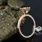 Engagement Ring 14k Rose gold Morganite Ring Diamond Ring 7mm/1.35 Carats Round Cut Morganite Diamond Wedding Ring