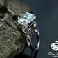 14k White Gold Engagement Ring Diamond Ring 8mm/1.74 Carats Cushion Cut Aquamarine Halo Diamond Anniversary Ring Promise Ring