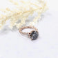Round Cut Grey Moissanite Ring 14k Rose Gold, 1.25 CT or 2 CT Round Cut Moissanite Engagement Ring, Diamond Ring, Anniversary Ring