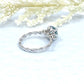 14k White Gold Diamond Ring Engagement Ring 8mm/1.85 Carats Round Cut Dark Blue Aquamarine Diamond Anniversary Ring
