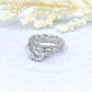 14k White Gold Bridal set, Forever One Round Cut Moissanite Engagement Ring, Diamond Eternity Wedding Band
