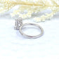 Emerald Engagement Ring 14k White Gold, Hidden Halo Diamond Solitaire Ring, Forever One Emerald Cut Engagement Ring, Anniversary Ring