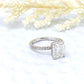 Emerald Engagement Ring 14k White Gold, Hidden Halo Diamond Solitaire Ring, Forever One Emerald Cut Engagement Ring, Anniversary Ring
