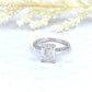 Emerald Engagement Ring 14k White Gold, Hidden Halo Diamond Solitaire Ring, Forever One Emerald Cut Engagement Ring, Anniversary Ring