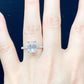 Emerald Engagement Ring 14k White Gold, Hidden Halo Diamond Solitaire Ring, Forever One Emerald Cut Engagement Ring, Anniversary Ring