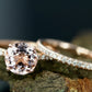 Morganite Engagement Ring Set In 14K Rose Gold, Morganite Round Engagement Ring, Rose Gold Morganite Bridal Set, Morganite Ring Diamond Set