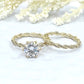 Yellow Gold Bridal Set 14k, Round Cut Bridal Set, Yellow Gold Wedding Set, Moissanite Bridal Set, Forever One Round Cut Engagement Ring Set