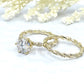 Yellow Gold Bridal Set 14k, Round Cut Bridal Set, Yellow Gold Wedding Set, Moissanite Bridal Set, Forever One Round Cut Engagement Ring Set