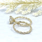 Yellow Gold Bridal Set 14k, Round Cut Bridal Set, Yellow Gold Wedding Set, Moissanite Bridal Set, Forever One Round Cut Engagement Ring Set
