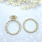 Yellow Gold Bridal Set 14k, Round Cut Bridal Set, Yellow Gold Wedding Set, Moissanite Bridal Set, Forever One Round Cut Engagement Ring Set